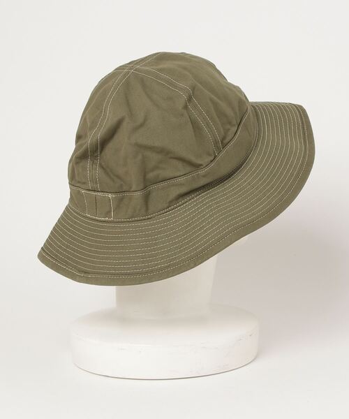 orSlow（オアスロウ）の「Orslow / オアスロウ：US NAVY HAT HERRINGBONE：03--001-16A[STD]（ハット・メンズ・グリーン・M）」の2枚目の写真