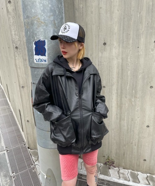 XU（エックスユー）の「【Never mind the XU】coating zip jacket / 【ネバーマインド ザ エックスユー】コーティングジップアップジャケット（その他アウター・メンズ・ブラック・ONE SIZE）」の5枚目の写真