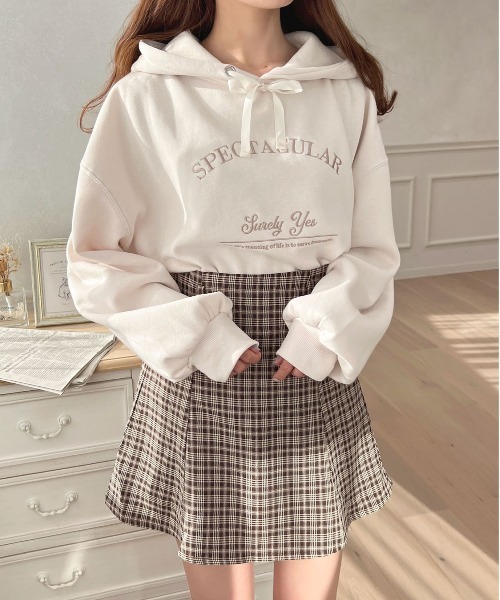 apres jour(アプレジュール)の「サテンリボンロゴパーカー【ZOZOTOWN限定アイテム】(パーカー・レディース・ネイビー/スモークピンク/ライトピンク/アイボリー・フリー/X-LARGE)」の6枚目の写真