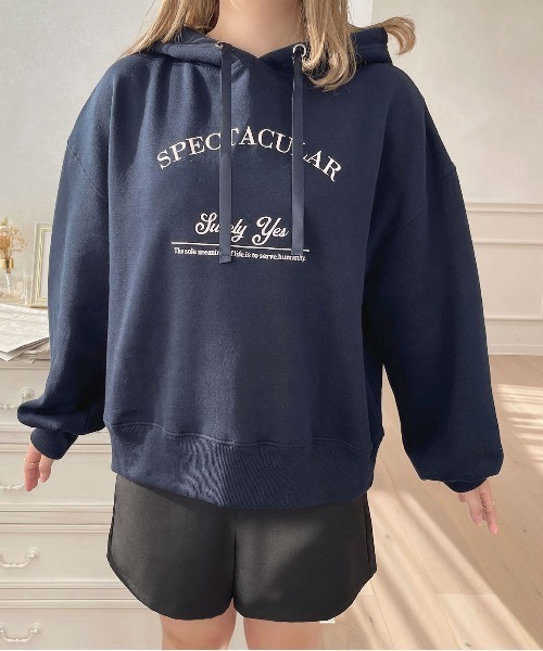 apres jour(アプレジュール)の「サテンリボンロゴパーカー【ZOZOTOWN限定アイテム】(パーカー・レディース・ネイビー/スモークピンク/ライトピンク/アイボリー・フリー/X-LARGE)」の12枚目の写真