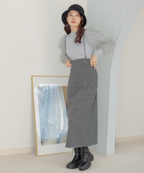 mysty woman（ミスティウーマン）の「レースアップナロー2WAYスカート 170587（スカート・レディース・ブラウン/ブルー/アイボリー/グレー系その他/ベージュ系その他・FREE）」の3枚目の写真