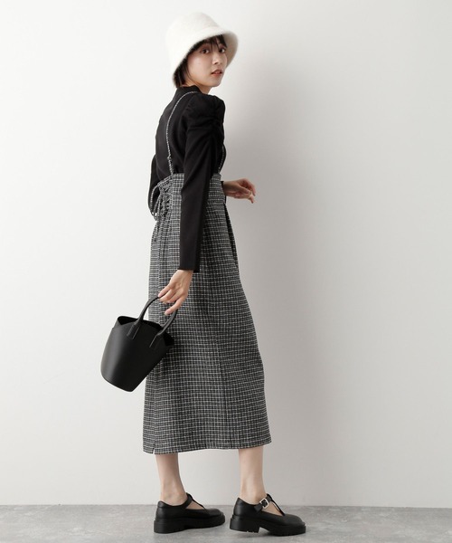 mysty woman（ミスティウーマン）の「レースアップナロー2WAYスカート 170587（スカート・レディース・ブラウン/ブルー/アイボリー/グレー系その他/ベージュ系その他・FREE）」の6枚目の写真