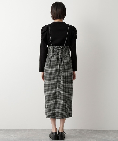 mysty woman（ミスティウーマン）の「レースアップナロー2WAYスカート 170587（スカート・レディース・ブラウン/ブルー/アイボリー/グレー系その他/ベージュ系その他・FREE）」の10枚目の写真