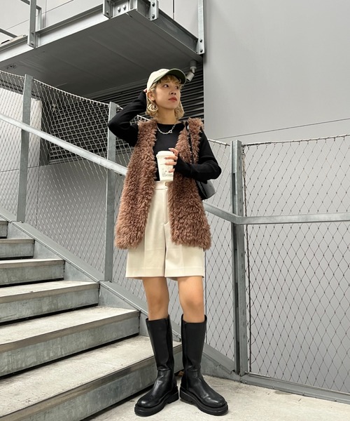 CIAOPANIC（チャオパニック）の「スタイルアップイージーショートパンツ（その他パンツ・レディース・ブラウン/ブラック/アイボリー・SMALL/MEDIUM）」の14枚目の写真