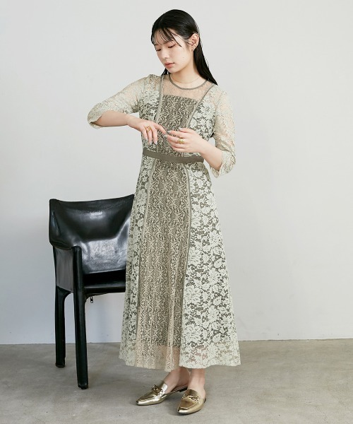DRESS+ ドレス パーティードレス ワンピース レース 披露宴 結婚