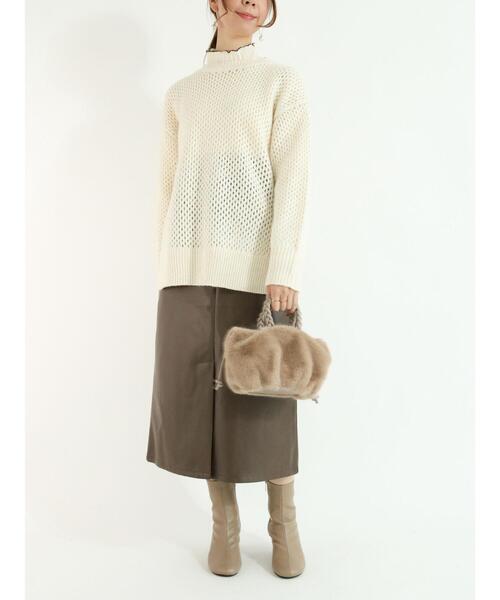 Te chichi（テチチ）の「エコレザーアウトポケットタイトスカート（スカート・レディース・ブラック/ブラウン・SMALL/MEDIUM）」の9枚目の写真