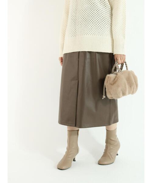 Te chichi（テチチ）の「エコレザーアウトポケットタイトスカート（スカート・レディース・ブラック/ブラウン・SMALL/MEDIUM）」の11枚目の写真
