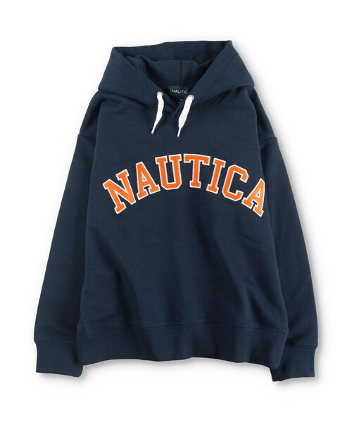 NAUTICA（ノーティカ）の「【NAUTICA/ノーティカ】アップリケロゴ裏毛パーカー（スウェット・キッズ・杢グレー/ネイビー/アイボリー/ブルーグレー/マスタード/ダークグリーン・130/120/140/150）」の5枚目の写真