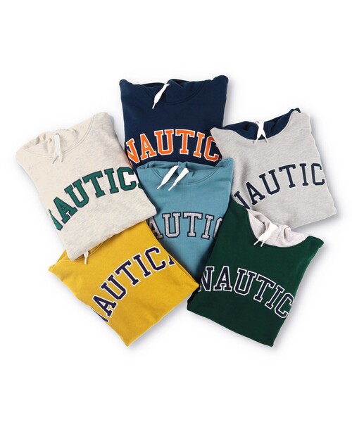 NAUTICA（ノーティカ）の「【NAUTICA/ノーティカ】アップリケロゴ裏毛パーカー（スウェット・キッズ・杢グレー/ネイビー/アイボリー/ブルーグレー/マスタード/ダークグリーン・130/120/140/150）」の15枚目の写真