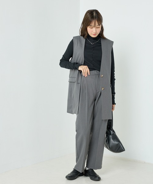 OMNES(オムネス)の「TRストレッチタックテーパードパンツ(その他パンツ・レディース・ピンク/モスグリーン/モカ/ブラック/グレー・LARGE/MEDIUM/X-LARGE)」の9枚目の写真