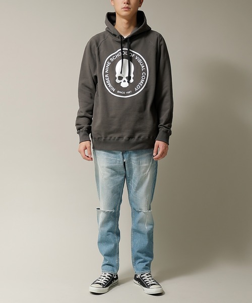 NUMBER (N)INE（ナンバーナイン）の「SCHOOL OF VISUAL COMEDY PULLOVER HOODIE（パーカー・メンズ・ダークグレー/ブラック/トップグレー・2/3/4）」の11枚目の写真