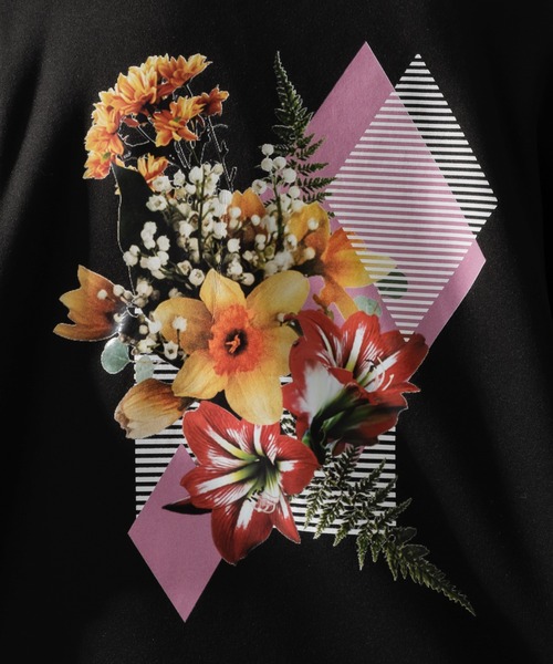 Adoon plain（アドーンプレーン）の「【Adoon plain】フラワーバックプリントスウェット（スウェット・メンズ・ブラック/オフホワイト・LARGE/MEDIUM）」の21枚目の写真