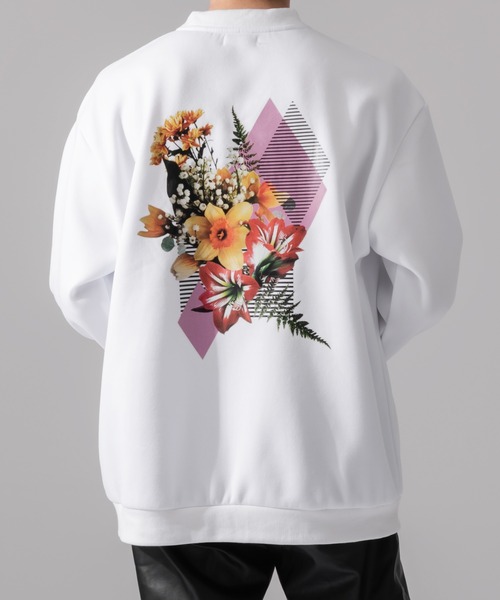 Adoon plain（アドーンプレーン）の「【Adoon plain】フラワーバックプリントスウェット（スウェット・メンズ・ブラック/オフホワイト・LARGE/MEDIUM）」の10枚目の写真