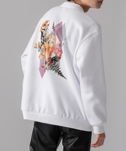 Adoon plain（アドーンプレーン）の「【Adoon plain】フラワーバックプリントスウェット（スウェット・メンズ・ブラック/オフホワイト・LARGE/MEDIUM）」の9枚目の写真