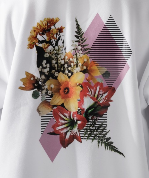 Adoon plain（アドーンプレーン）の「【Adoon plain】フラワーバックプリントスウェット（スウェット・メンズ・ブラック/オフホワイト・LARGE/MEDIUM）」の11枚目の写真