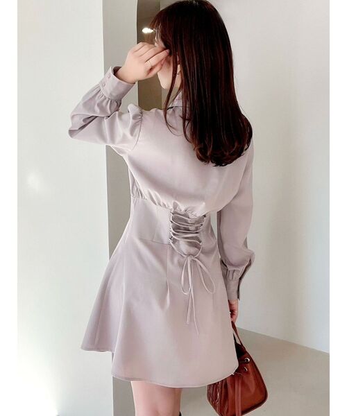 RESEXXY（リゼクシー）の「コルセットシャツワンピース（シャツワンピース・レディース・ブラック/ホワイト/ライトグレー/ピンク・FREE）」の8枚目の写真