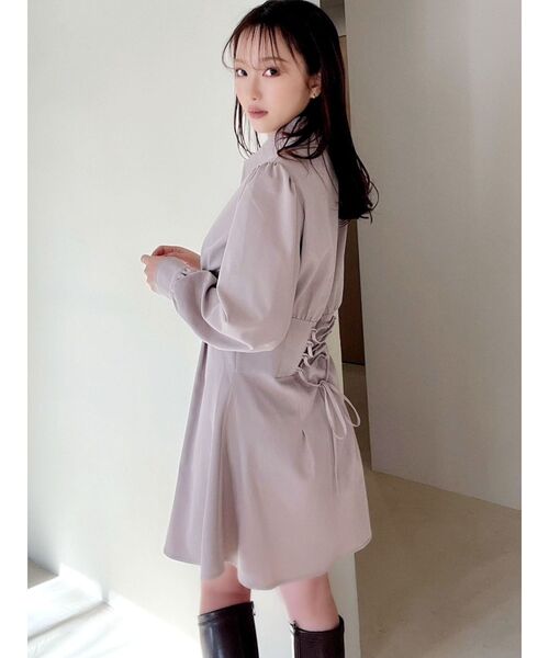 RESEXXY（リゼクシー）の「コルセットシャツワンピース（シャツワンピース・レディース・ブラック/ホワイト/ライトグレー/ピンク・FREE）」の9枚目の写真