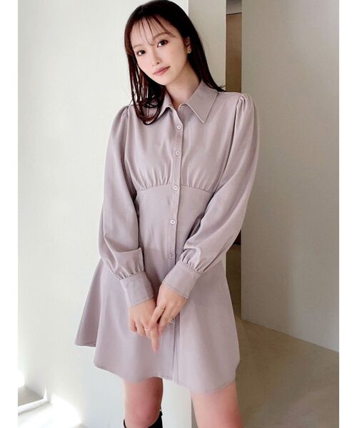 RESEXXY（リゼクシー）の「コルセットシャツワンピース（シャツワンピース・レディース・ブラック/ホワイト/ライトグレー/ピンク・FREE）」の10枚目の写真