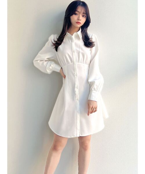 RESEXXY（リゼクシー）の「コルセットシャツワンピース（シャツワンピース・レディース・ブラック/ホワイト/ライトグレー/ピンク・FREE）」の12枚目の写真