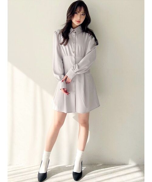 RESEXXY（リゼクシー）の「コルセットシャツワンピース（シャツワンピース・レディース・ブラック/ホワイト/ライトグレー/ピンク・FREE）」の17枚目の写真
