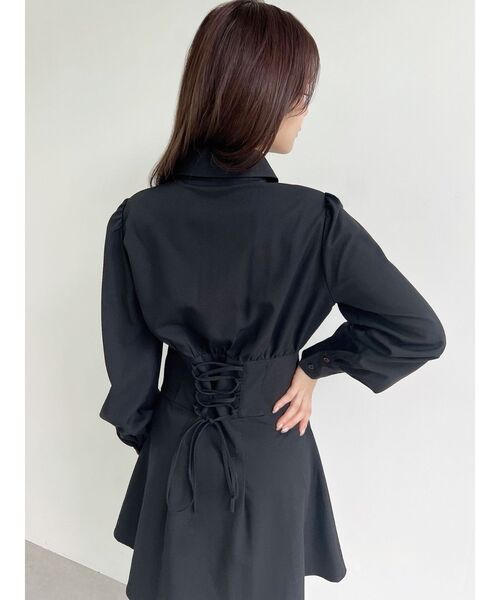 RESEXXY（リゼクシー）の「コルセットシャツワンピース（シャツワンピース・レディース・ブラック/ホワイト/ライトグレー/ピンク・FREE）」の19枚目の写真