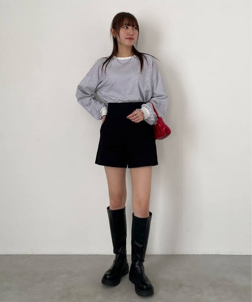 EPIMI E'PIMMY（エピミエピミー）の「ボーダービックプルオーバー（Tシャツ/カットソー・レディース・ピンク/ブラック/オフホワイト/杢グレー・MEDIUM）」の9枚目の写真