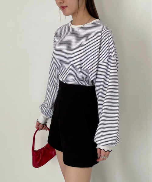 EPIMI E'PIMMY（エピミエピミー）の「ボーダービックプルオーバー（Tシャツ/カットソー・レディース・ピンク/ブラック/オフホワイト/杢グレー・MEDIUM）」の5枚目の写真