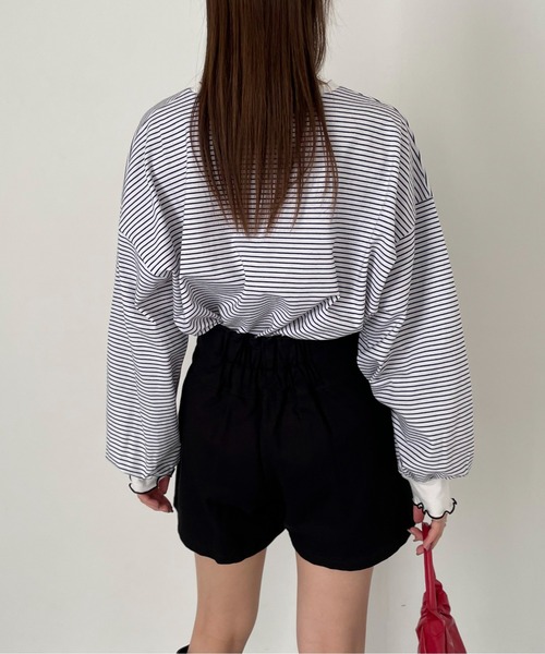 EPIMI E'PIMMY（エピミエピミー）の「ボーダービックプルオーバー（Tシャツ/カットソー・レディース・ピンク/ブラック/オフホワイト/杢グレー・MEDIUM）」の7枚目の写真