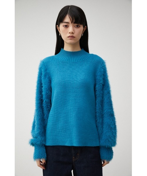 SHAGGY SLEEVE H/N KNIT/シャギースリーブハイネックニット（ニット