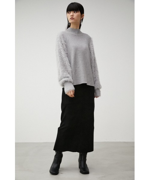SHAGGY SLEEVE H/N KNIT/シャギースリーブハイネックニット（ニット