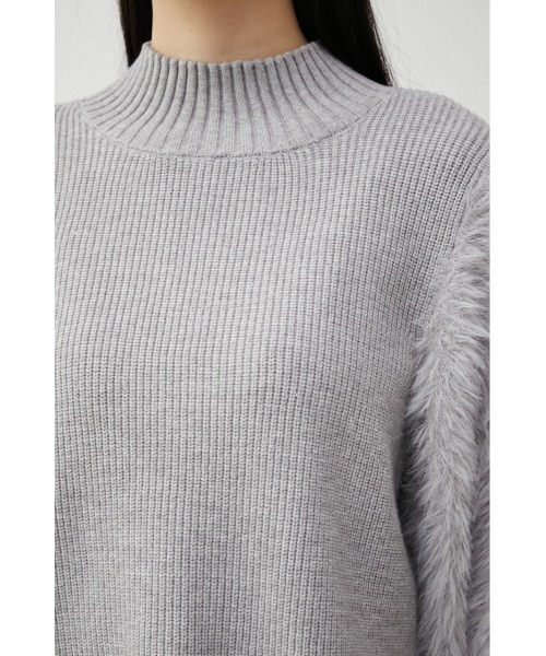 SHAGGY SLEEVE H/N KNIT/シャギースリーブハイネックニット（ニット
