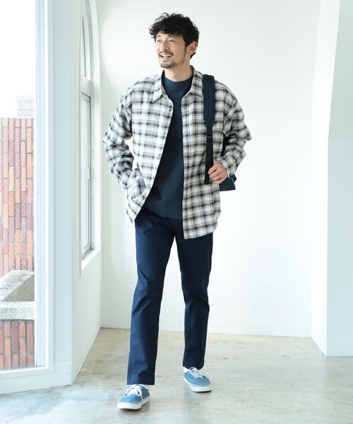 B:MING by BEAMS(ビーミングバイビームス)の「B:MING by BEAMS / ツイル チェック レギュラーカラー シャツ(シャツ/ブラウス・メンズ・ネイビー/ベージュ/グリーン・SMALL/MEDIUM/LARGE/X-LARGE)」の4枚目の写真