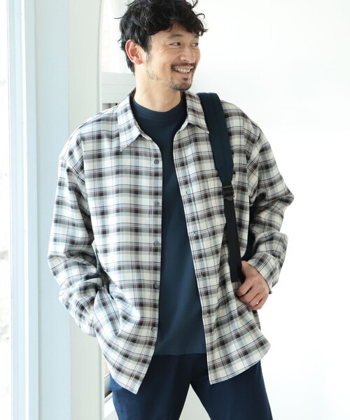 B:MING by BEAMS(ビーミングバイビームス)の「B:MING by BEAMS / ツイル チェック レギュラーカラー シャツ(シャツ/ブラウス・メンズ・ネイビー/ベージュ/グリーン・SMALL/MEDIUM/LARGE/X-LARGE)」の10枚目の写真
