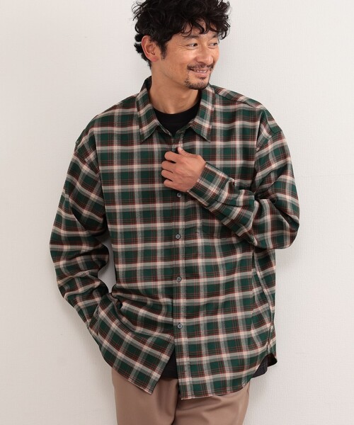 B:MING by BEAMS(ビーミングバイビームス)の「B:MING by BEAMS / ツイル チェック レギュラーカラー シャツ(シャツ/ブラウス・メンズ・ネイビー/ベージュ/グリーン・SMALL/MEDIUM/LARGE/X-LARGE)」の11枚目の写真