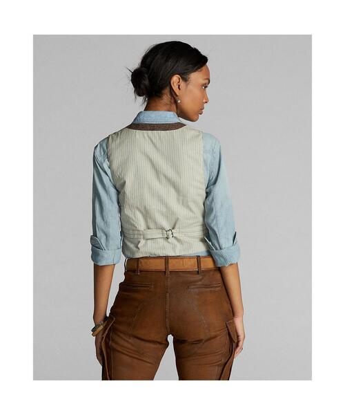 RRL(ダブル アール エル)の「パッチワーク ツイード ベスト(ベスト・レディース・グリーン・1/2/3/4)」の4枚目の写真