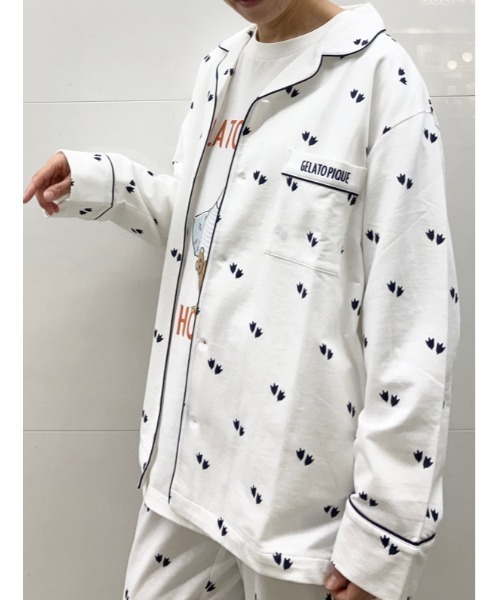 gelato pique【HOMME】 アヒルドット柄インレーパジャマ gelato pique（ジェラートピケ）の「【HOMME】 アヒルドット柄インレー