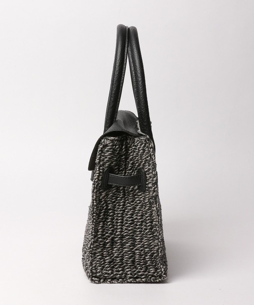 BAYFLOW(ベイフロー)の「フェイクレザーコンビカゴバッグ(かごバッグ・レディース・ブラック/ブラウン・FREE)」の4枚目の写真