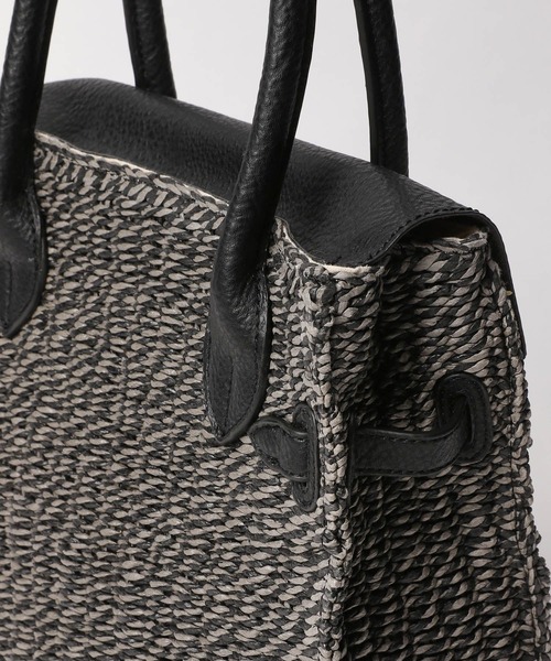 BAYFLOW(ベイフロー)の「フェイクレザーコンビカゴバッグ(かごバッグ・レディース・ブラック/ブラウン・FREE)」の8枚目の写真