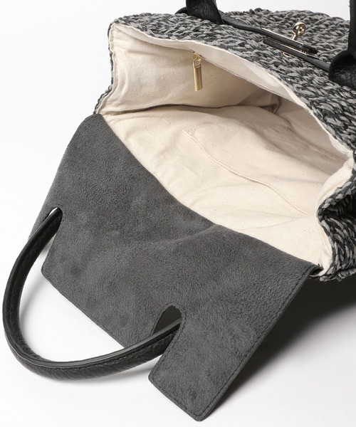 BAYFLOW(ベイフロー)の「フェイクレザーコンビカゴバッグ(かごバッグ・レディース・ブラック/ブラウン・FREE)」の11枚目の写真