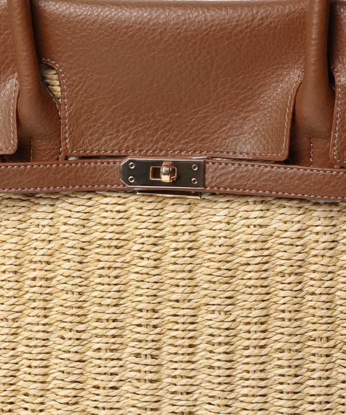 BAYFLOW(ベイフロー)の「フェイクレザーコンビカゴバッグ(かごバッグ・レディース・ブラック/ブラウン・FREE)」の16枚目の写真