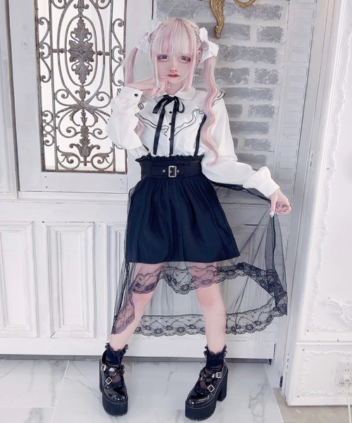 MA*RS(アメーバーマーズ)の「チュールヘムバツクルロングスカート(スカート・レディース・ブラック・FREE)」の16枚目の写真