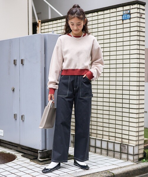 FREAK'S STORE(フリークスストア)の「ぺインター パンツ/ ベイカーパンツ(カーゴパンツ・レディース・ピンク/ブラック/キャメル/オフホワイト/ネイビー/オリーブ/ライトピンク/サックスブルー・MEDIUM/SMALL)」の15枚目の写真