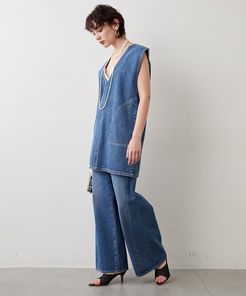 Whim Gazette（ウィムガゼット）の「【THE PAUSE】12オンスワイドデニム（デニムパンツ・レディース・ホワイト/インディゴブルー・26/27/28）」の13枚目の写真