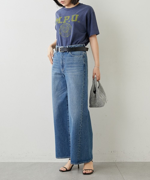 Whim Gazette（ウィムガゼット）の「【THE PAUSE】12オンスワイドデニム（デニムパンツ・レディース・ホワイト/インディゴブルー・26/27/28）」の4枚目の写真