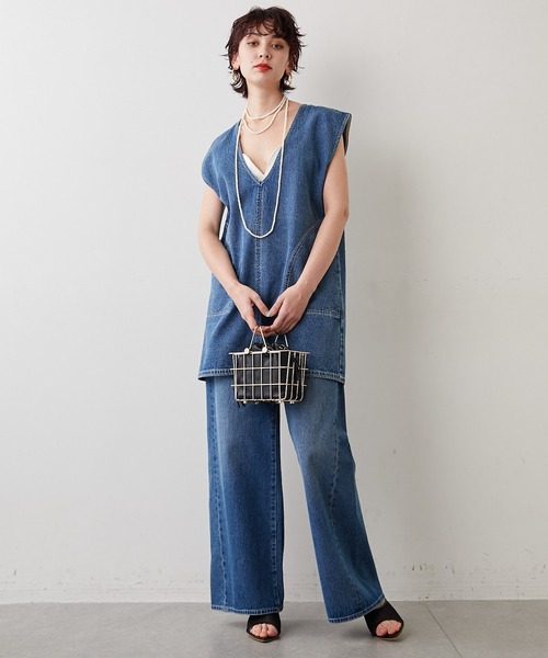 Whim Gazette（ウィムガゼット）の「【THE PAUSE】12オンスワイドデニム（デニムパンツ・レディース・ホワイト/インディゴブルー・26/27/28）」の17枚目の写真