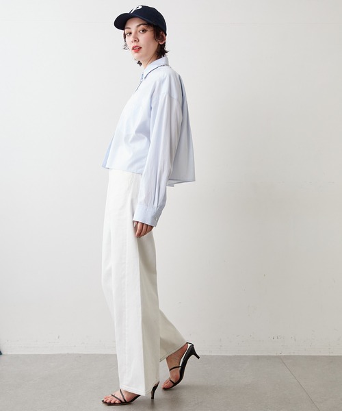 Whim Gazette（ウィムガゼット）の「【THE PAUSE】12オンスワイドデニム（デニムパンツ・レディース・ホワイト/インディゴブルー・26/27/28）」の18枚目の写真