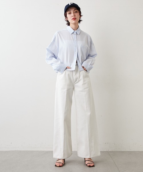 Whim Gazette（ウィムガゼット）の「【THE PAUSE】12オンスワイドデニム（デニムパンツ・レディース・ホワイト/インディゴブルー・26/27/28）」の19枚目の写真