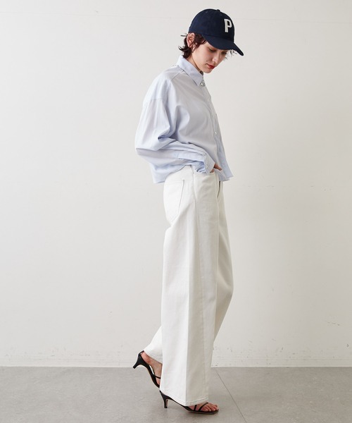 Whim Gazette（ウィムガゼット）の「【THE PAUSE】12オンスワイドデニム（デニムパンツ・レディース・ホワイト/インディゴブルー・26/27/28）」の11枚目の写真