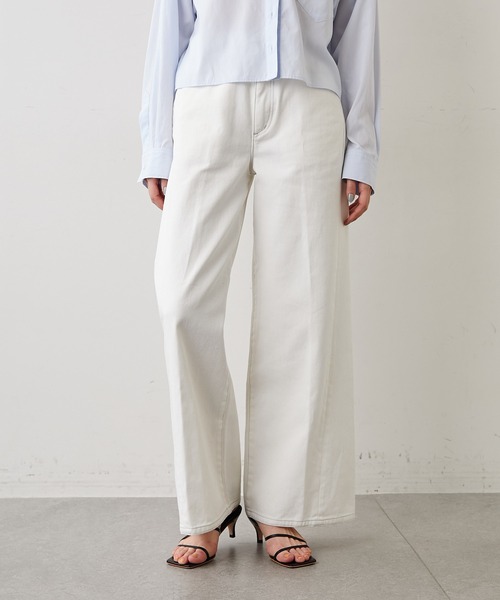 Whim Gazette（ウィムガゼット）の「【THE PAUSE】12オンスワイドデニム（デニムパンツ・レディース・ホワイト/インディゴブルー・26/27/28）」の15枚目の写真