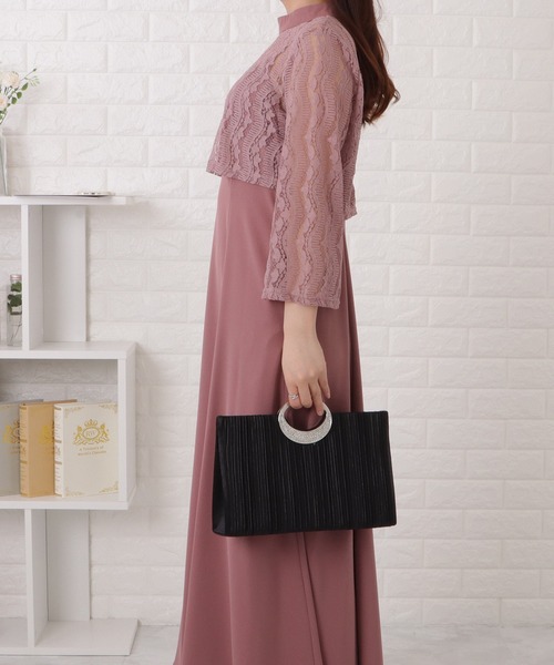 Lace Ladies(レースレディース)の「3wayメタルハンドルサテンプリーツスクエアバッグ(クラッチバッグ・レディース・ブラック/オリーブ/シルバー/ベージュ・FREE)」の16枚目の写真